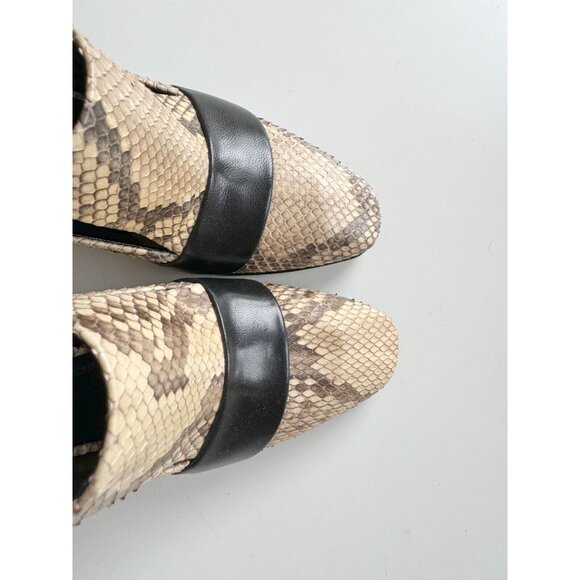 CELINE Phoebe Philo Snakeskin Black Leather High Heel Stiletto Pumps, Size 37.5 - Picture 5 of 16